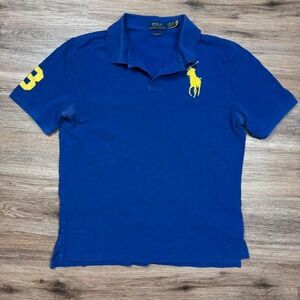 bright blue polo ralph lauren big pony baby tee polo shirt